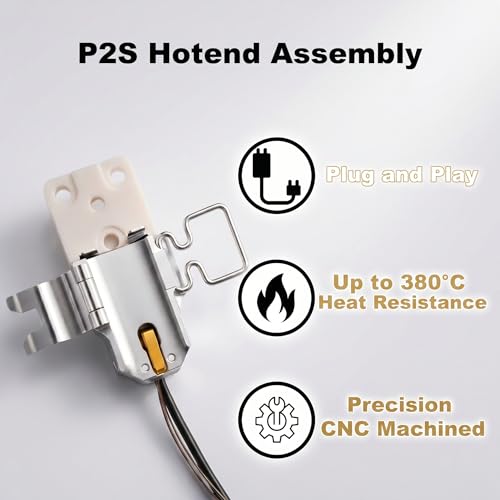 Heating Assembly Kit for Bambu Lab P2S Hot End Heating Component with Heater Cartridge, Thermistor Temperature Sensor & Heat-Insulating Clip 3D Printer Accessories - size: P2S