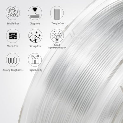 3D Printer Filament PETG HS Transparent Clear for Bambu Lab AMS,AMS Lite - color: Hs Transparent Clear