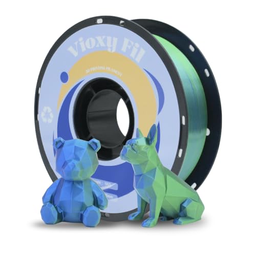 PLA 3D Printer Filament, Dual Color Silk PLA Filament, Dimensional Accuracy +/- 0.02 mm, 1 kg Spool(2.2lbs), 1.75 mm,Blue Green - color: Silk Bicolor Blue-green, size: 1kg