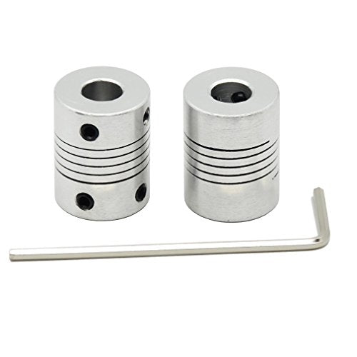 2PCs Flexible Couplings 5mm to 8mm for NEMA 17 Shaft and T8 Lead Screw for RepRap 3D Printer or CNC Machine - size: 5mm to 8mm