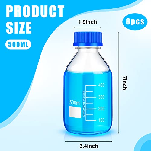 Irenare 8 Pcs Media Storage Bottles Sodium-calcium, Short Round, 500 ml - color: Short Round, size: 500 ml