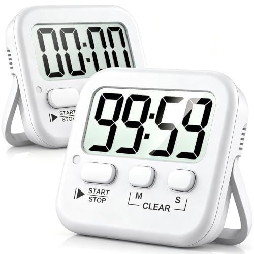 Antonki 2 Pack Digital Timer for Kids Classroom Kitchen Timers for Cooking - color: Pure White ( 2 Pcs )