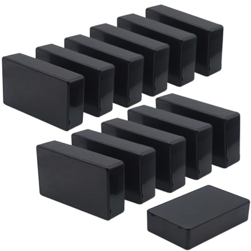 Zulkit 12Pcs Project Boxes ABS Plastic Electrical Project Case Power Junction Box Black 3.94 x 2.36 x 0.98 inch (100 x 60 x 25mm) - color: 12 PCS, size: 3.94" x 2.36" x 0.98"