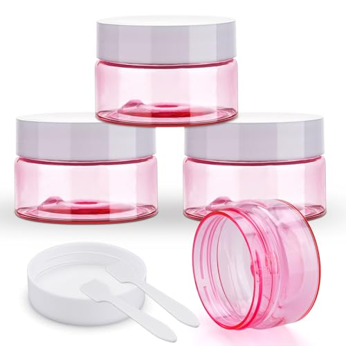 Cosywell Travel Jars Containers 1oz 4 Pieces Plastic Cream Jars, Pink - color: F-1oz Pink