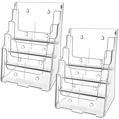 MaxGear 4 Tier Brochure Holder, 8.5 x 11, Removable Divider, 2 Pack - size: 8.5"x11"-4 Tier