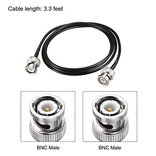 uxcell BNC Male to Male Coaxial Jumper Cable 50 ohm 3.3 feet RG174 - size: 3.3 Feet