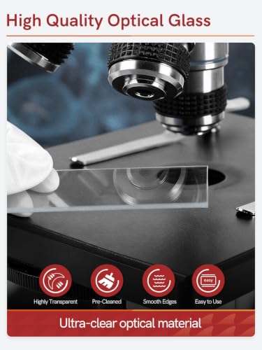 Microscope Slides and Coverslips Set, Pre-Cleaned Optical Glass - color: Glossy Surface