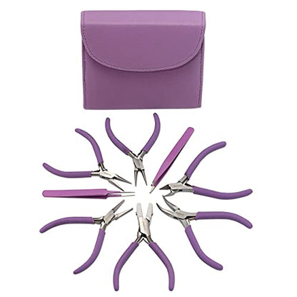 The Beadsmith Fashion Color Pliers, Jewelry Making Supply Set of 8 - color: Purple