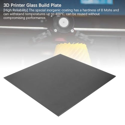 3D Printer Glass Build Plate, 377x370x4mm Printing Machine Bed Glass for Ender 5 Plus, 400℃ High Temperature, 3D Printer Accessories and Parts