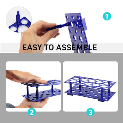 2 Pack Plastic Test Tube Racks 56 Wells for 10mL 15mL 50mL Centrifuge Tube - size: 2 PCS Blue Small
