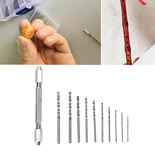 Double Hand Drill, Proof Durable Brass Construction with 2 Collet Design, Precision Twist Bit Hand Drill Set for Electronic Assembly, Model Making, Hobby Projects
