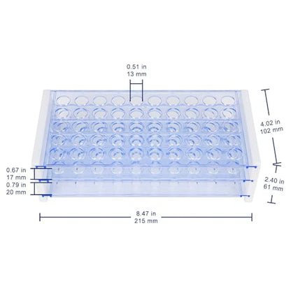 Labasics Test Tube Rack, 3-Tier Detachable Blue Plastic Test Tube Rack Tube Holder Stand Rack for Laboratory Scientific Experiments, 0.51 in 50-Place - size: 0.51 in