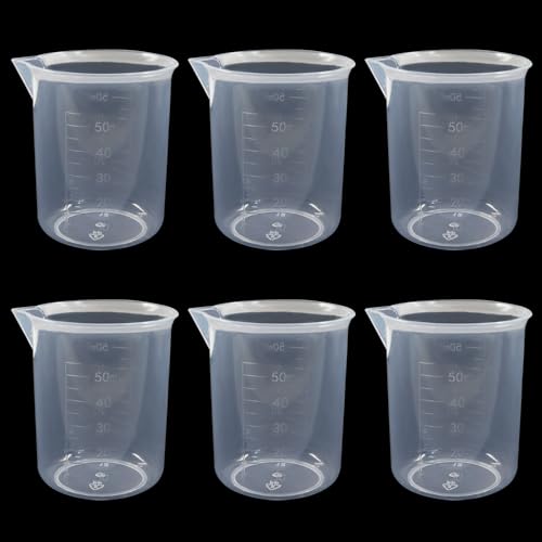 Measuring Cup, 6 Pcs, 50ml/1.7oz, Clear - size: 50ml/1.7oz, style: 6 Pcs