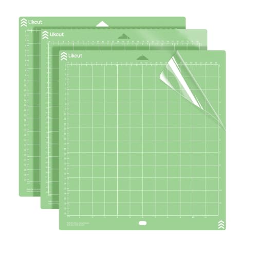 Likcut Cutting Mat 12"x12" for S31 Vinyl Cutter Machine - Standard Adhesive Mat Compatible with Cricut Maker, 3 Pack - color: Green, size: 12"L x 12"W Standard Adhesive