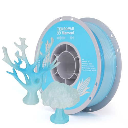 TECSONAR Crystal Rainbow PLA 3D Printer Filament, 1KG Spool(2.2lbs) 1.75mm PLA Fast Color Change 3D Printing Material,Gradient Filament for Most FDM 3D Printers,White Blue - color: Crystal White Blue
