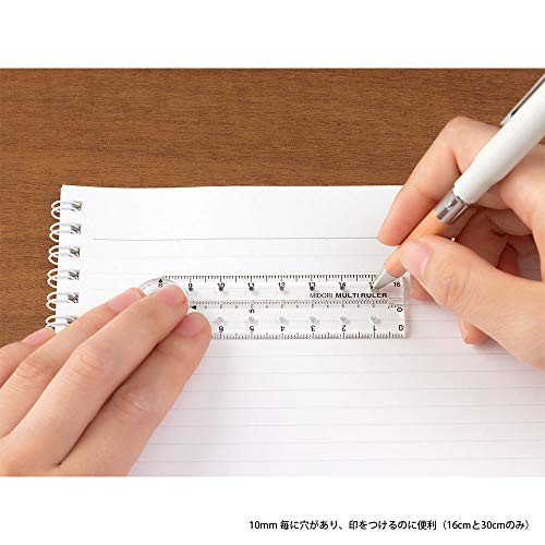 DESIGNPHIL 42263006 Midori Multi Ruler, 6.3 inches (16 cm), Transparent - color: transparent