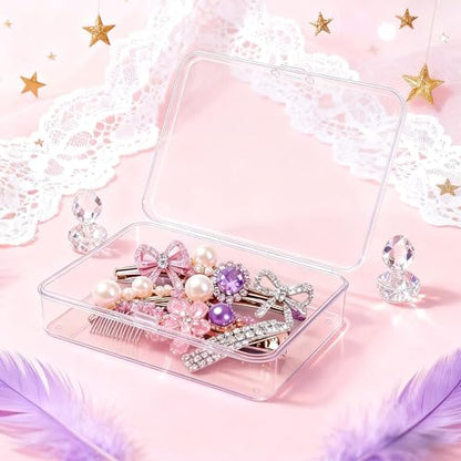 LJY 12 Clear Rectangular Plastic Boxes, 4.5 x 3.3 x 1.1 in for Watch Parts - color: Transparent, size: 4.5 x 3.3 x 1.1 inch