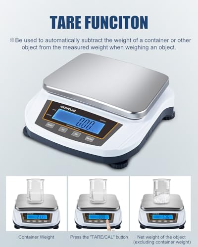 GOYOJO Analytical Balance, 5000g x 0.01g Lab Scale, High Precision Digital Scientific Scale with Stainless Steel Pan, 19 Units, Tare & Piece Counting for Laboratory, Jewelry and Kitchen - color: Silver-5000g x 0.01g