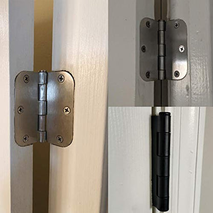 TDCHINGES 3 1/2" Matte Black Door Hinges 3.5 Inch Rounded Flat 18 Pack - color: Matte Black, size: 18 Pack