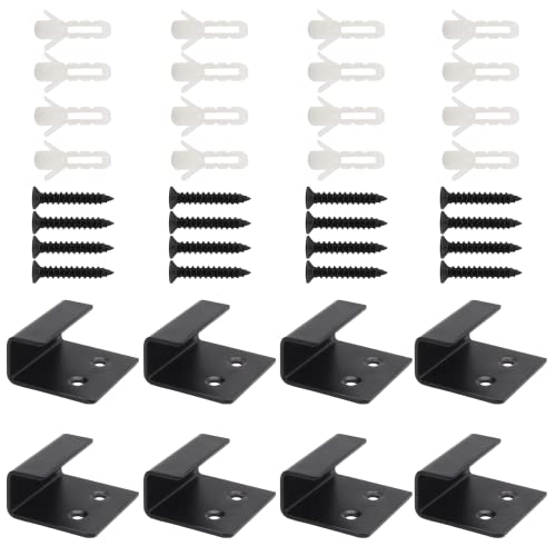 8 Pcs 15mm Stainless Steel Tile Bracket, Black U Bracket - size: Black 15mm/0.59"