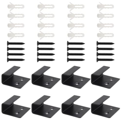 8 Pcs 15mm Stainless Steel Tile Bracket, Black U Bracket - size: Black 15mm/0.59"