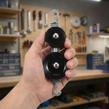 10-Piece Mechanics Pulley Block Set - Heavy Duty Metal Fixed & Movable Pulleys with Ropes, Hooks, STEM Physics Lab Science Kit & Simple Machines Teaching Equipment - size: 12.00X4.00X1.00CM