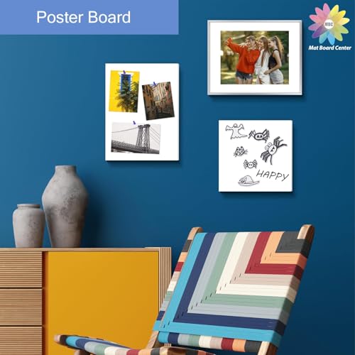 Mat Board Center, 11x14 inche White Foam Board Acid-Free 25 Pack 1/8"Thick - color: White, size: 11x14