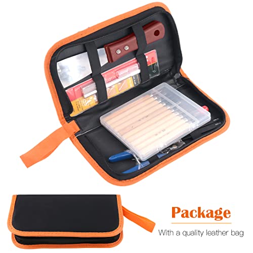 34 Piece 3D Printer Accessories Tool Kit Cleaning Needles, Tweezers, Pliers, Scarper, Clean up Knives, Carving Knife Come with Storage Case for Printing Removing, Cleaning, Finishing