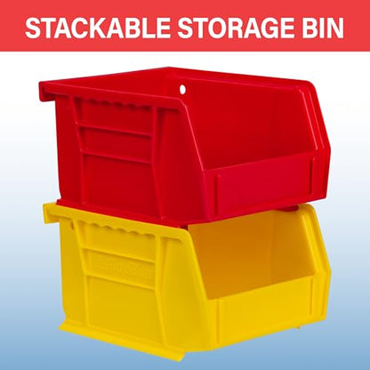 Akro-Mils 30210 AkroBins Plastic Storage Bin Hanging Stacking Containers, (5-Inch x 4-Inch x 3-Inch), Yellow, 24-Pack - color: Yellow