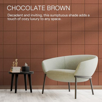 MaxGear Felt Bulletin Board 36" x 24", Chocolate Brown Felt Wall Tiles - color: Chocolate Brown, size: 36" x 24"