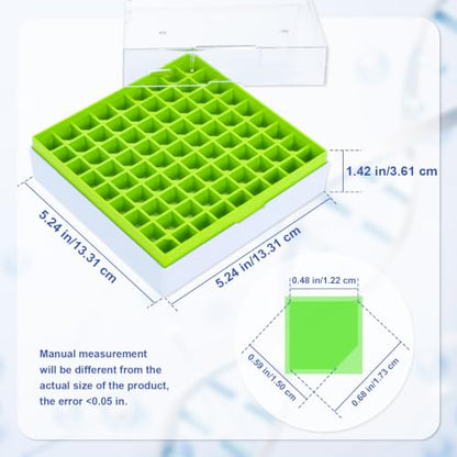 2in Cryo Boxes, 81-Well Tube Racks, Case of 20, Green - color: Green, size: 2in,81-well