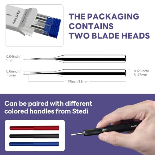 stedi 2PCS Model Scriber Chisel Replacement Blades 2mm+2.5mm - style: 2mm+2.5mm(Chisel Blade)
