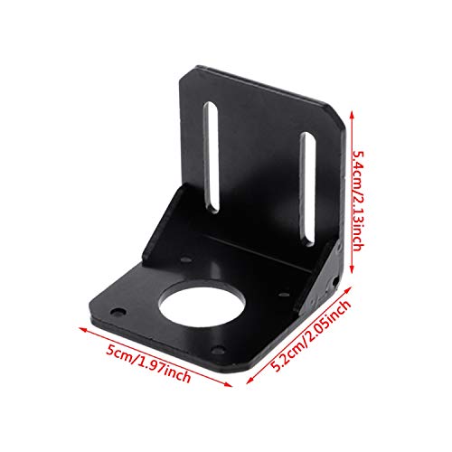 Black 42mm NEMA17 Stepper Motor Mounting Bracket with Screws, Alloy Steel L-Shape Fixed Seat, Stepper Motor Holder - size: 42 mm