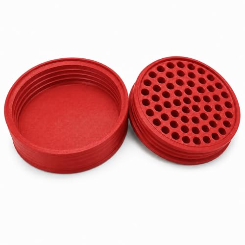 SplashNColor Screw Bit Case Holder Organizer – Freestanding Bit Storage with Secure Screw-On Lid | Multiple Slots for Driver Bits | Portable Compact Design for Garage Workshop and - color: Red