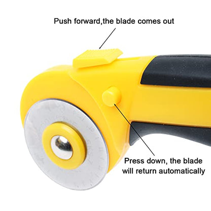 45mm Rotary Cutter for Fabric, w/ 10 Replacement Rotary Blades - color: color02