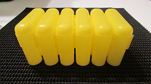 4 New 1 oz Gold Mining Glass Vials and Vial Case Holder Interlocking Nesting Yellow