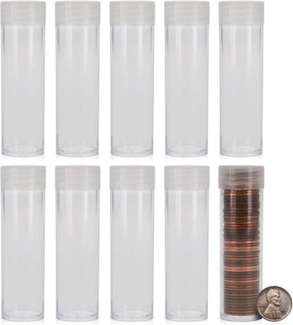 BCW Coin Tubes for US Pennies, Holds Lincoln Penny, 10 Count