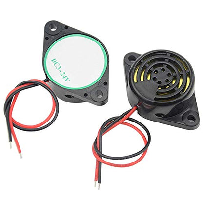 WMYCONGCONG 5 PCS DC 3-24V Electronic Buzzer Alarm Sounder Continuous Beep and 5 PCS 9V Battery Clip Connector Kit