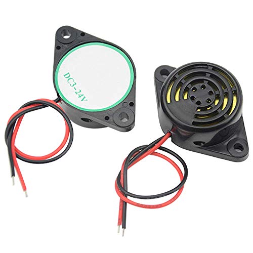 WMYCONGCONG 5 PCS DC 3-24V Electronic Buzzer Alarm Sounder Continuous Beep and 5 PCS 9V Battery Clip Connector Kit