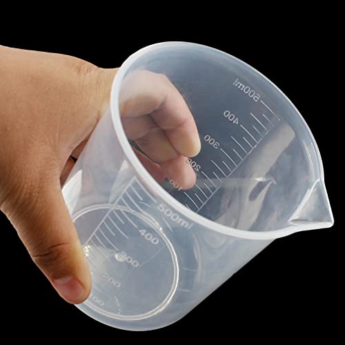 Waziaqoc 500ml/17.1oz Plastic Graduated Beaker, Transparent - color: 1pc, size: 500 ml