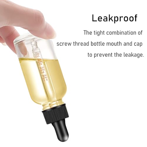 2 Pack Dropper Bottles 2 OZ, Clear Glass Bottle with Graduated Dropper - color: Clear