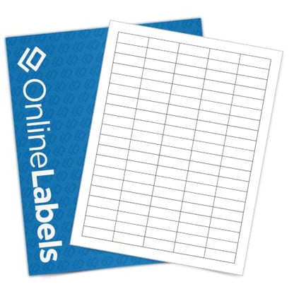 OnlineLabels 1.5" x 0.5" Labels - Removable White Matte - 10 Sheets - size: 10 Sheet Pack