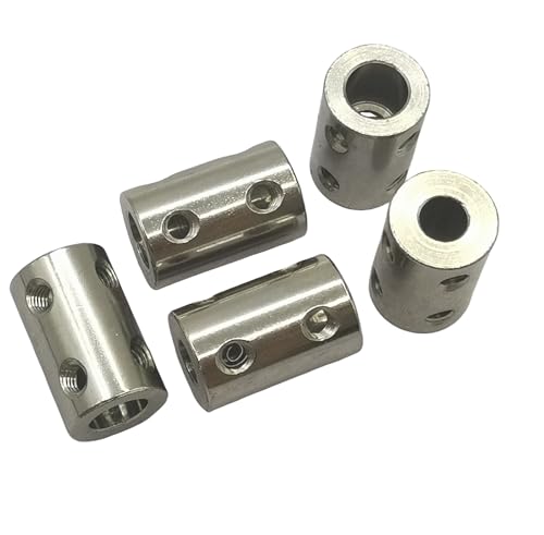 5Pcs 6mm to 8mm Bore Rigid Coupling Set,Steel Rigid Motor Shaft Coupler Adapter with Screws for CNC Machine 3D Printer RC Motor Accessories and DIY - size: 6mm to 8mm