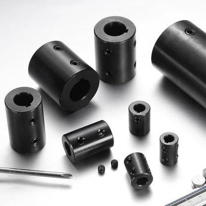 uxcell Shaft Coupling, 5/8" Bore 1-1/4" OD 2" Length Black Oxide Plated ASTM1045 Steel Rigid Coupling for 3D Printers Motor Wheel(4 Set Screws) - size: 5/8" Bore 1-1/4" OD 2" Length