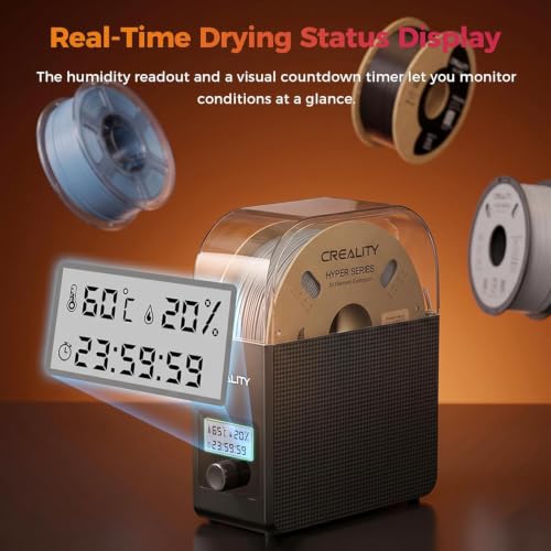 2026 New Official CREALITY Filament Dryer Box Pro 2.0 with Fans, Space Pi SE Upgraded 360° Hot-air 65° PTC Circulates Heating, 1KG Filament Dehydrator Dry During for 1.75/2.85mm PLA PETG ABS TPU Nylon - color: Creality Filament Dryer Box Pro 2.0