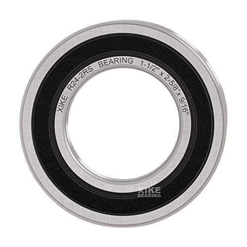 XiKe R24-2RS Sealed Ball Bearing, 1-1/2"x2-5/8 x9/16 (10-Pack) - size: R24-2RS - 1-1/2 x 2-5/8 x 9/16 in