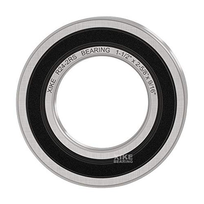 XiKe R24-2RS Sealed Ball Bearing, 1-1/2"x2-5/8 x9/16 (10-Pack) - size: R24-2RS - 1-1/2 x 2-5/8 x 9/16 in