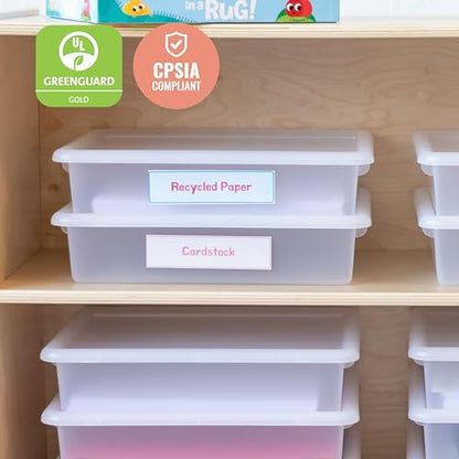 ECR4Kids Letter Size Tray Organizer with Lid, Small, 10-Piece, Clear - color: Clear