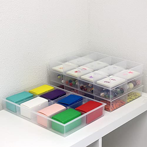 2 Pack Fixed 8 Grids Clear Plastic Organizer Sorting Tray - size: Fixed 8 Grids