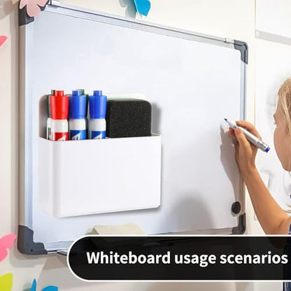 Camelmother 2Pcs Magnetic Dry Erase Marker Holder For Whiteboard Fridge - color: White